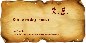 Korsunsky Emma névjegykártya